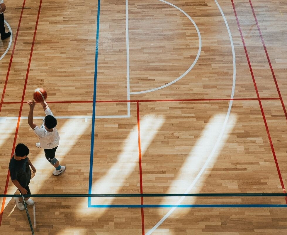 Professional sports parquet flooring and residential hardwood floor polishing in Qatar